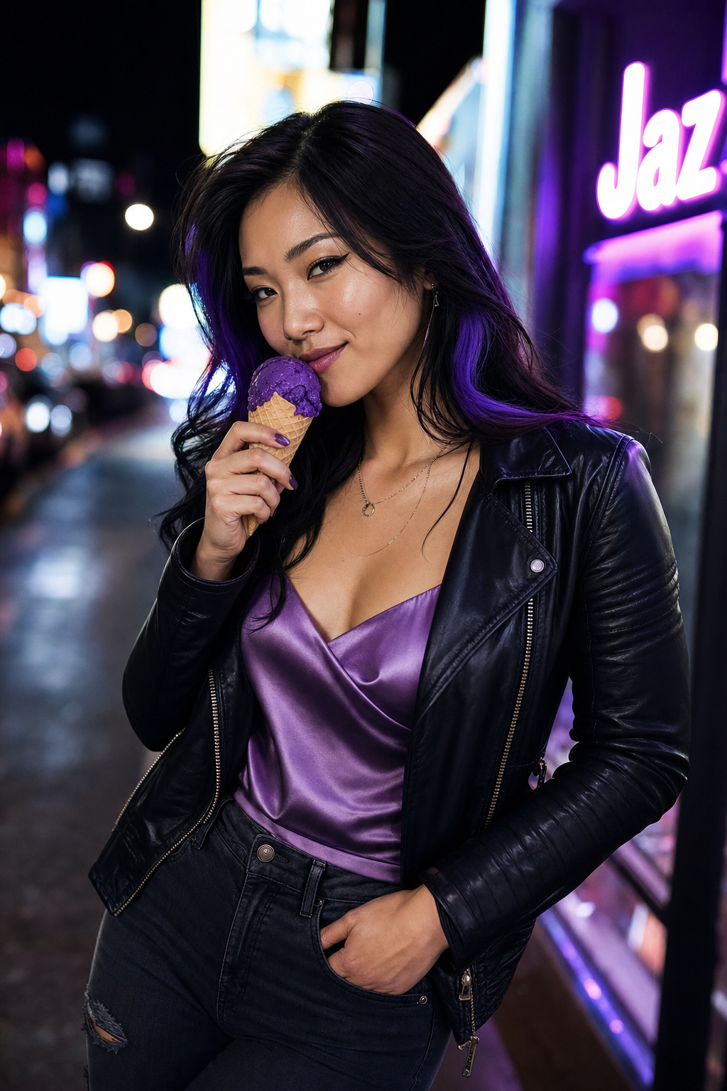 Jaz purple ice cream portrait